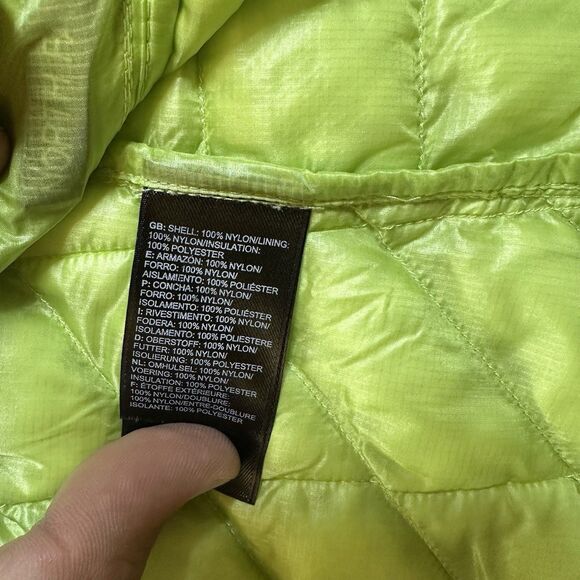 The North Face Thermoball Puffer Jacket Women Size Medium Bright Green Full Zip - Picture 5 of 7